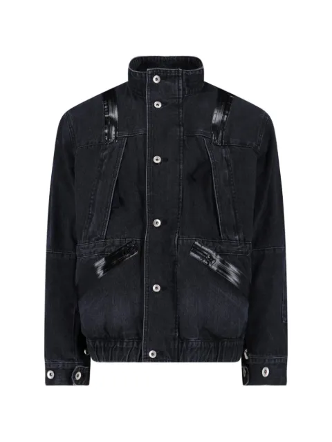sacai zip denim jacket Black 2603927M