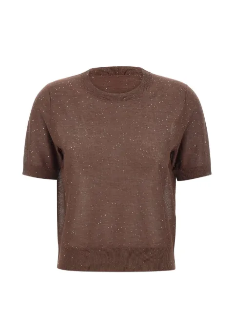 Kangra sequin sweater Brown 390021833