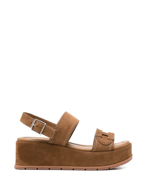 Hogan buckle strap sandals Brown HXW7030GC30BTMS600