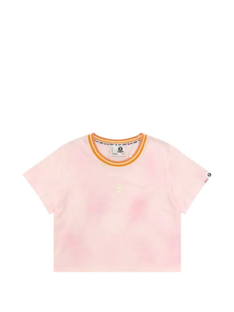 AAPE BY *A BATHING APE® ribbed embroidered T-shirt Pink ATE1896XAQ