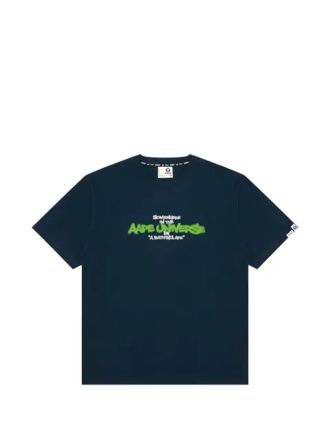 AAPE BY *A BATHING APE® printed T-shirt Blue ATE1883XXQ