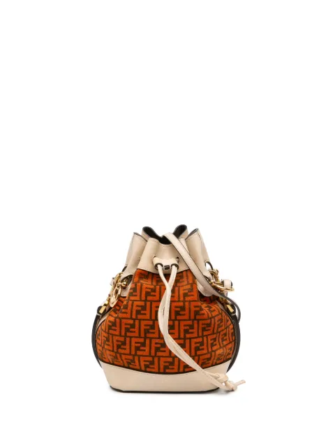 Fendi Pre-Owned 2010-2026 Mini Zucca Suede Mon Tresor Bucket Bag satchel Orange JEN9RQ9GSX41S7HI