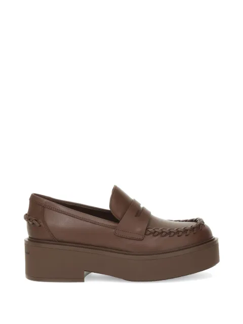 Gianvito Rossi Yuna braided-detail loafers Brown G2542820GOMVGN