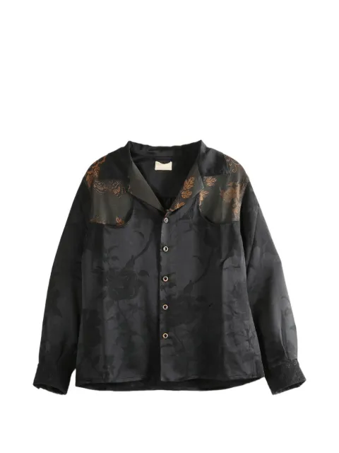 COMMUNS floral-jacquard shirt Black CSSS26C134A