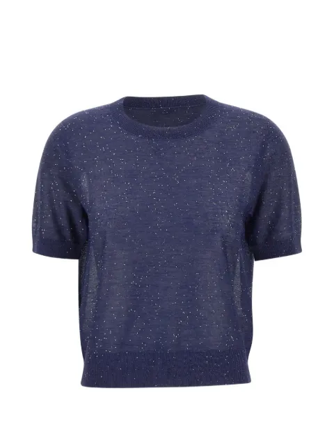 Kangra sequin crew-neck sweater Blue 390021
