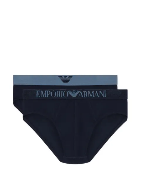 Emporio Armani logo band briefs set of two Blue EM000251AF18881MB143