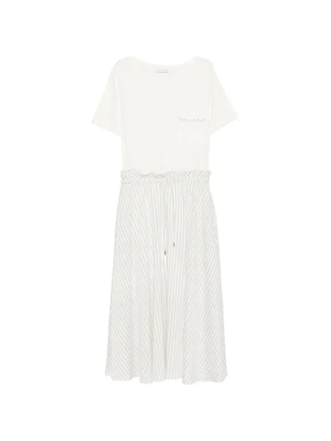 LIU JO striped-pattern midi dress White WA6308T437A