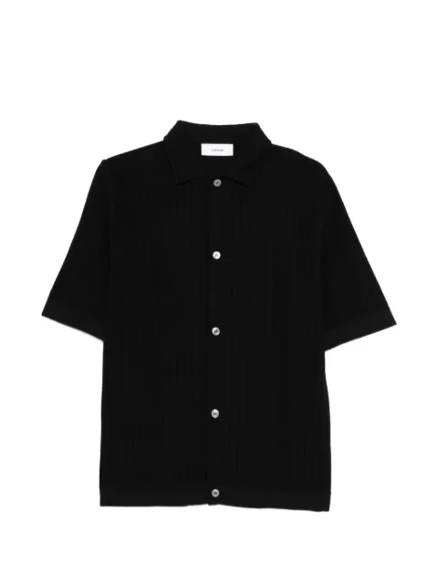 Lardini buttoned ribbed shirt Black PALCMC10PA66017