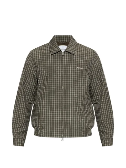 SAMSOE SAMSOE Sabeck plaid-pattern zip-fastening jacket Green M26100009