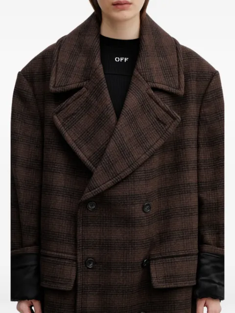 MM6 Maison Margiela double-breasted checked coat Brown S52AA0190M35472