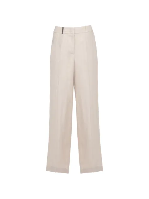 Peserico bead-detail wide-leg trousers Neutrals A0433502606