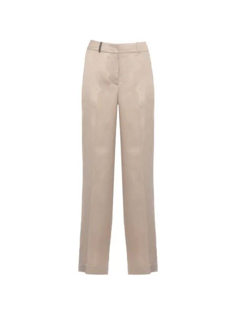 Peserico bead-embellished trousers Neutrals A0433501926
