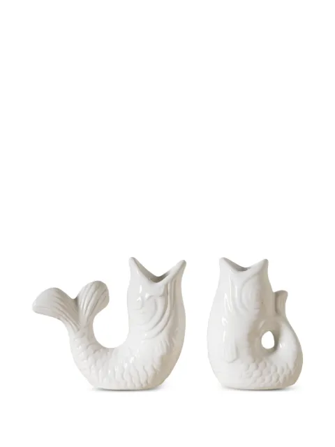 CU I SEEYOU fish-design candle holder (set of two) White CU69254