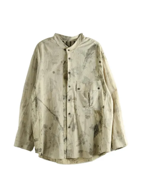 Ziggy Chen abstract-print cotton shirt Neutrals 0M2610745