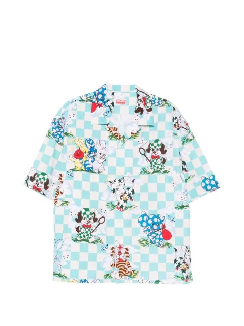 Kenzo check-print shirt Blue FG55CH1359T2