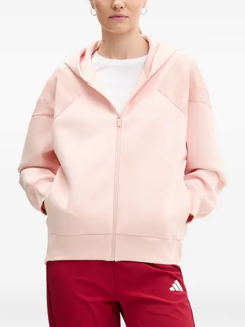 adidas mesh striped hoodie Pink KB4231