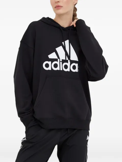 adidas Essentials Big Logo oversized French terry hoodie Black HR4934