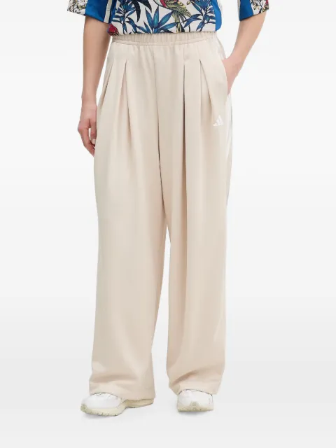 adidas stripe pleated trousers Neutrals KE4742