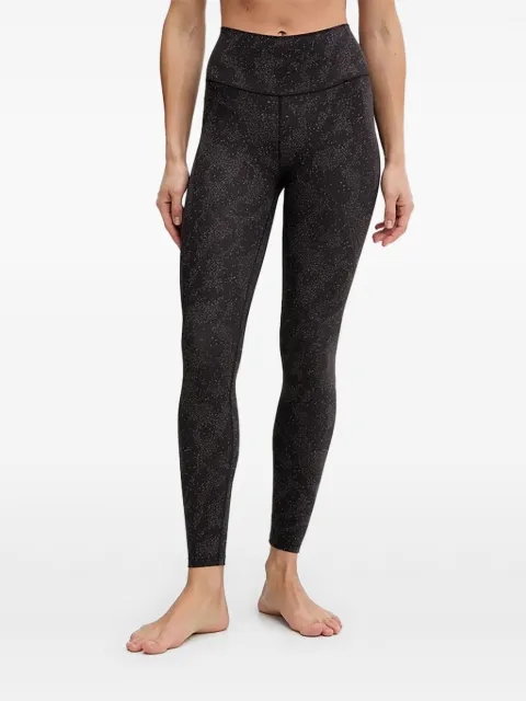adidas logo print leggings Black JZ0187