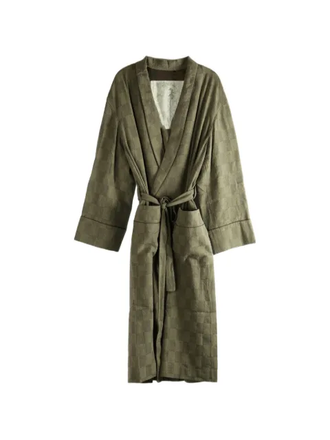 Ziggy Chen checkered kimono Green 0M2611104