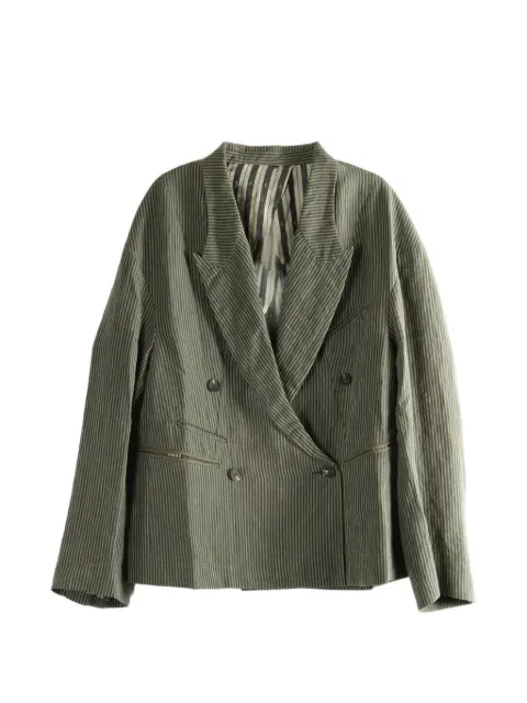 Ziggy Chen striped blazer Green 0M2610919