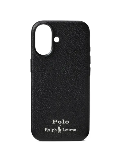 Polo Ralph Lauren iPhone 17 pebble-grain phone case Black 405P17553002