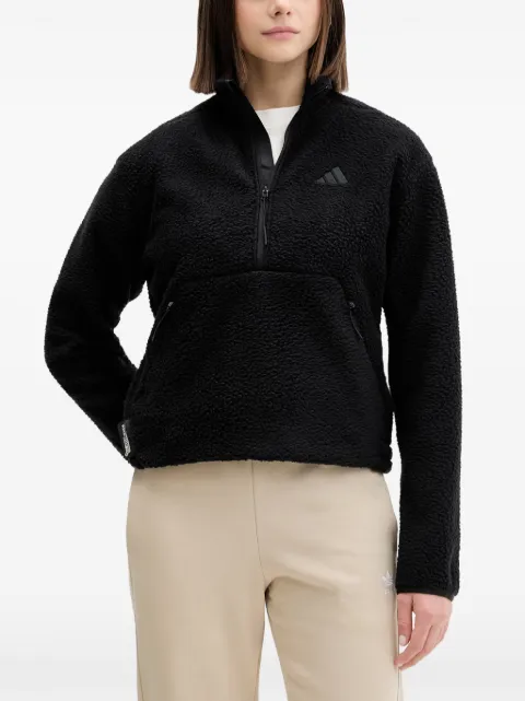 adidas City Tech High Pile fleece-texture sweatshirt Black JM8444