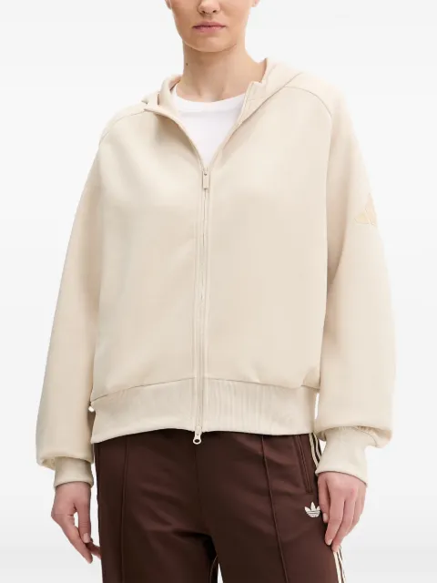 adidas Soft Lux zip-up hoodie Neutrals KT0443