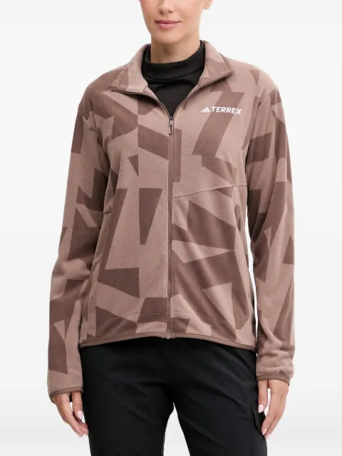adidas geometric-print jacket Brown JN0997