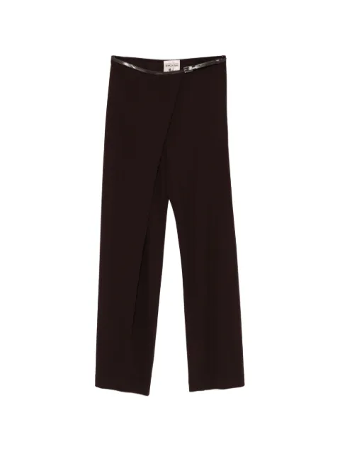 Semicouture Reba wrap-design belted trousers Brown S6SQ25