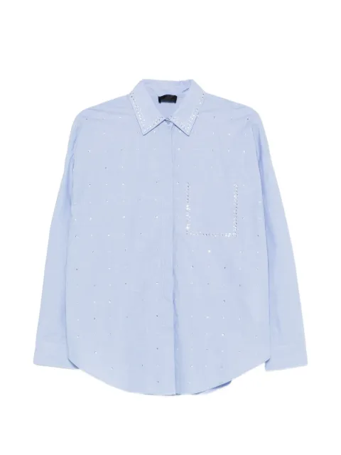 LIU JO rhinestone shirt Blue CA6168T520A