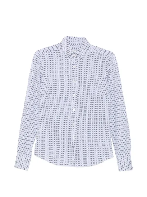 Xacus geometric-print button-down shirt White SARAKT110125471