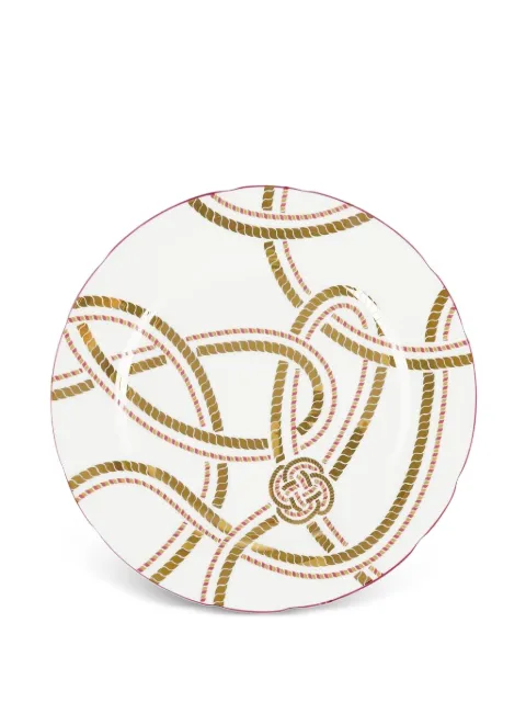 Shanghai Tang Year of The Snake knot fine bone china plates set of two White W6AHC376EE00