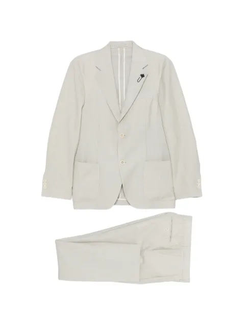 Lardini notched-lapel single-breasted suit Neutrals PA6301EPAIF66406
