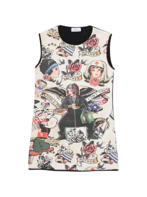 The Artistylist graphic-print mini dress Neutrals SINGERLONGDRESS
