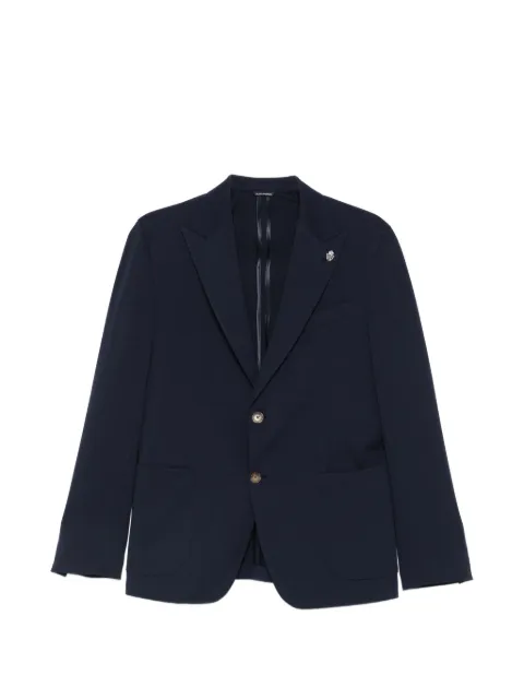 Daniele Alessandrini peak-lapel patch-pockets blazer Blue DUGM0004CO03917000