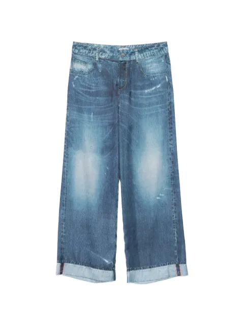 LIU JO jeans-print trousers Blue UA6236T376A