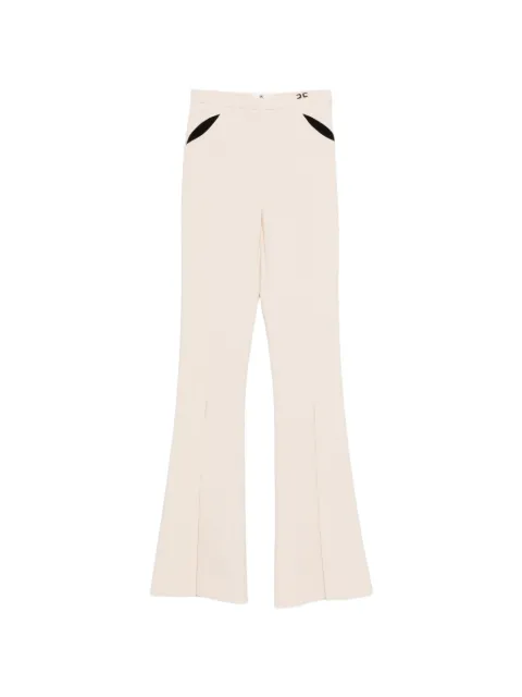 Elisabetta Franchi trousers in lightweight crêpe fabric with cut-outs and slits Neutrals PA15961E2