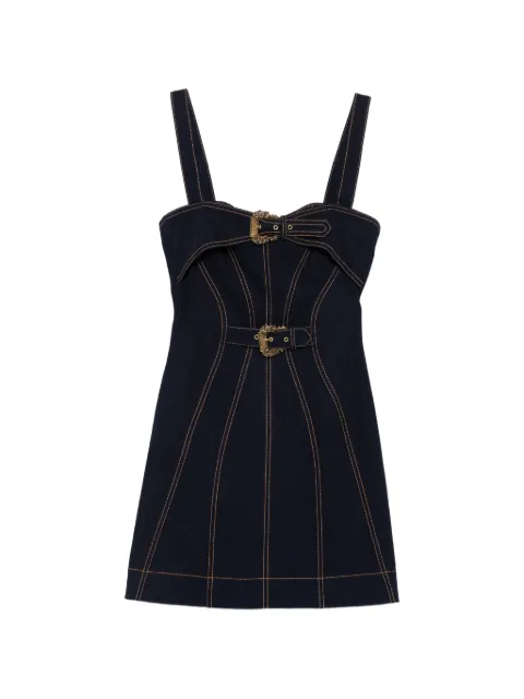 Versace Jeans Couture buckle-detail panelled mini dress Blue 80HAO951DT088