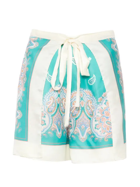 PINKO paisley-print side-tie shorts Blue 106733A38G
