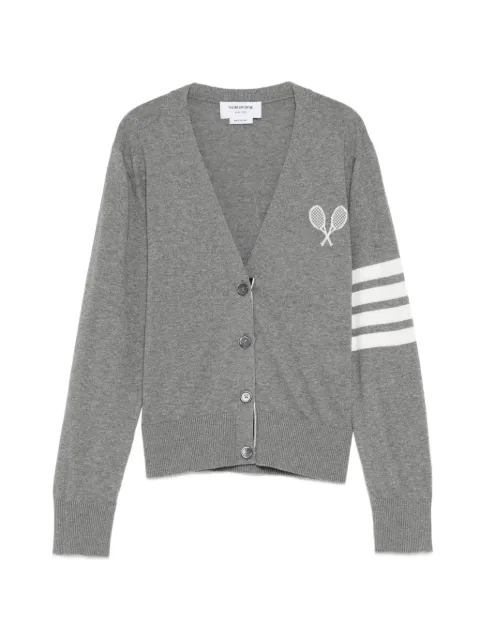 Thom Browne tennis logo cardigan Grey FKC705AY3039055