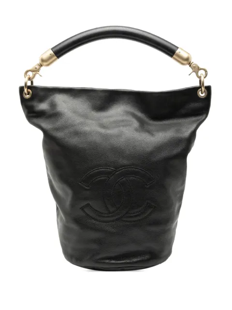 CHANEL Pre-Owned 2000-2002 CC Lambskin bucket bag Black JVHNI0NPGR8P7EO1