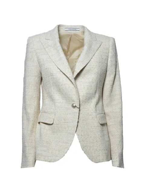 Tagliatore bouclé-construction peak-lapel blazer Neutrals JFDM15B820008MET166