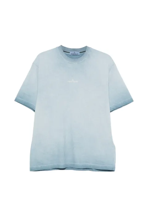 Stone Island 2100002 combed organic cotton jersey, uneven cold dyeing regular-fit T-shirt with ‘erosion’ print Blue L1S152100002S0366