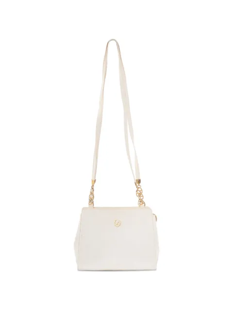 Pollini Vintage logo-plaque shoulder bag White WCV22110446