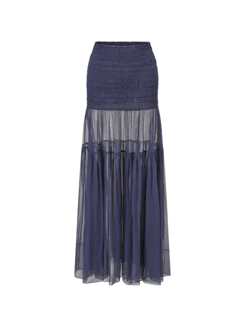 OUDE WAAG shirred tiered maxi skirt Blue OW26RSSK03S1BU690