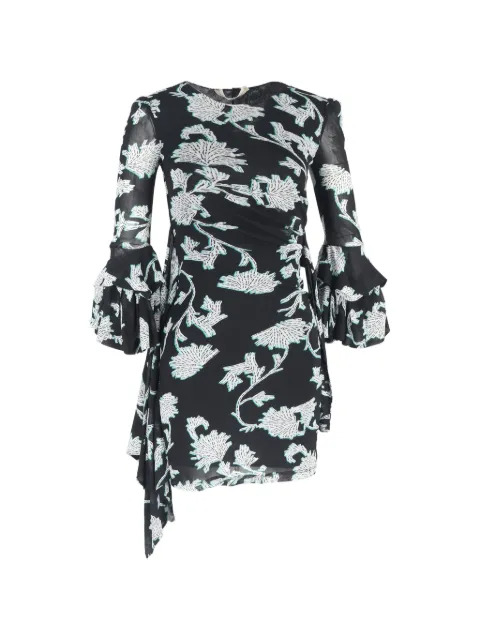 Diane Von Furstenberg Vintage 2021 mini wrap floral print dress Black RFCPUGBCL678851W
