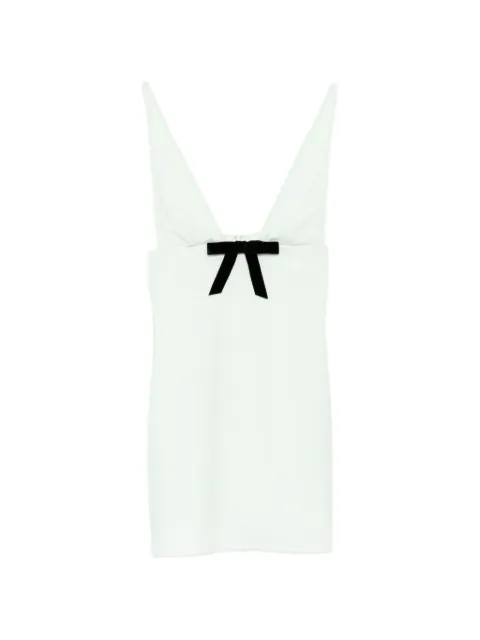 Kiki de Montparnasse bow V-neck dress Green S262DR238