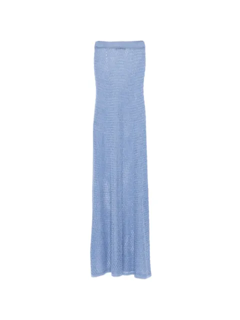 Kiki de Montparnasse silk crochet maxi skirt Blue HS262SK093