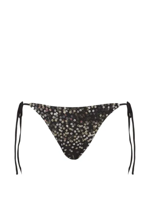 Leslie Amon Scorpio sequin-embellished bikini bottoms Black LAMSSSS26062